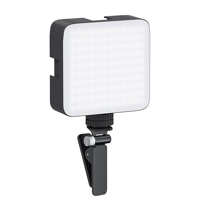 Camera Video Light with Clip and 3 Cold Shoe Connectors | 120 LED Beads |