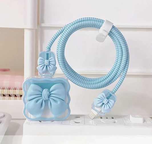 4 in 1 Silicone Case for Apple , Bow Charger Case