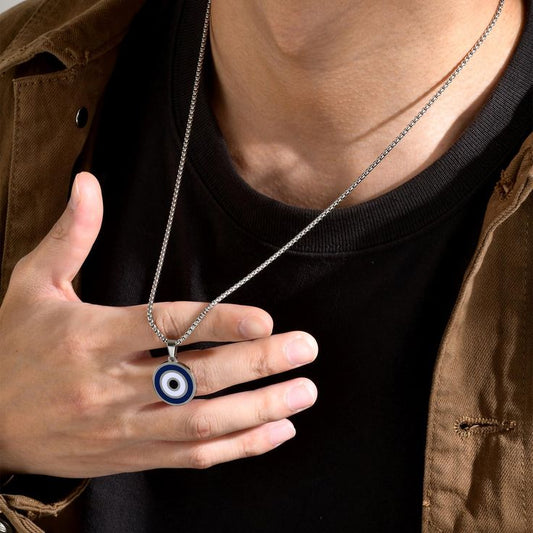 Evil Eye Silver Pendant Chain