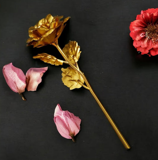 Golden artificial rose